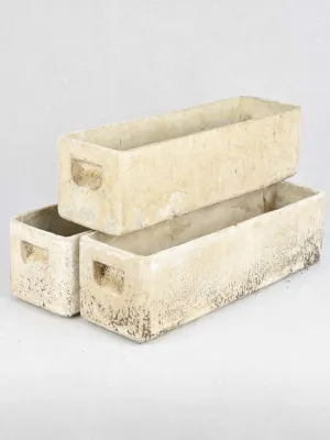 Set of 3 medium-sized rectangular planters 23¾" x 6¾"