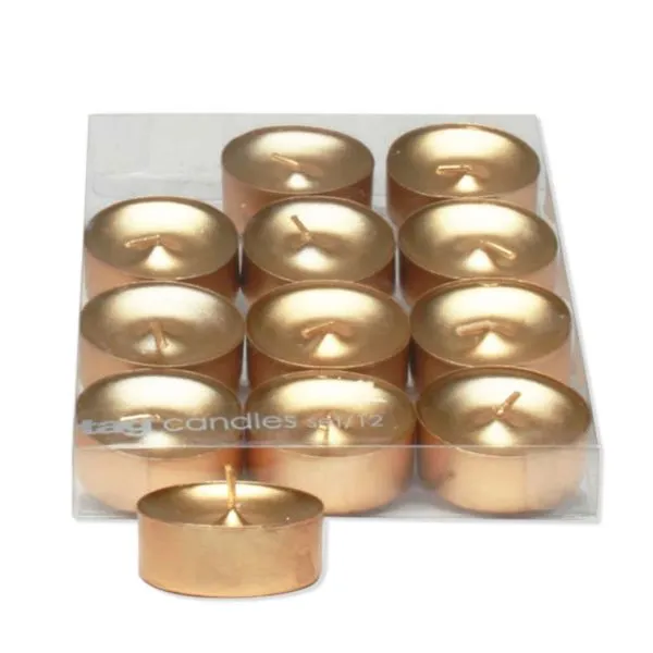 Shimmer Metallic Tealights set 12 GOLD