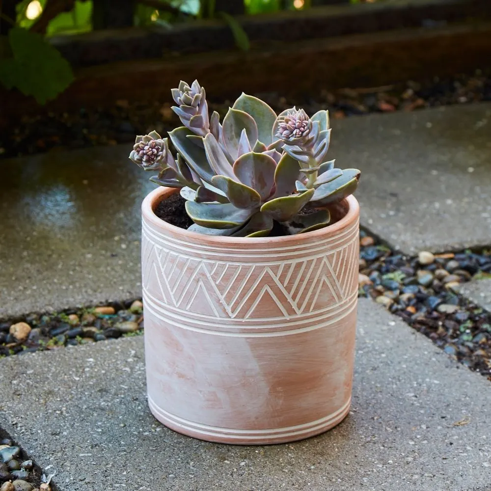 Small Cylindrical Terracotta Pot