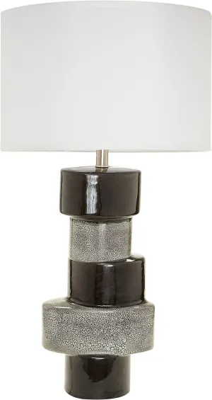 Stacked Ovals Table Lamps In Gray and Black