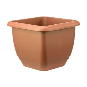 Stewarts 40cm Terracotta Square Balconniere Plastic Planter