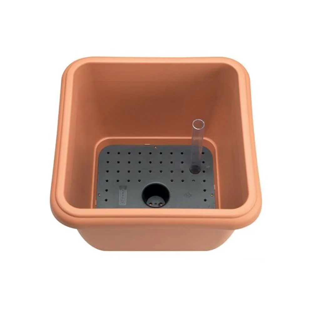 Stewarts 40cm Terracotta Square Balconniere Plastic Planter