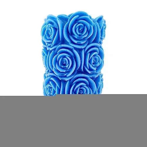 The Decor Affair 1 Pcs Immerse Yourself in The Luminous Majesty of The Aqua Floral Radiance with This Exquisite Blue Rose Pillar Scented Candle.