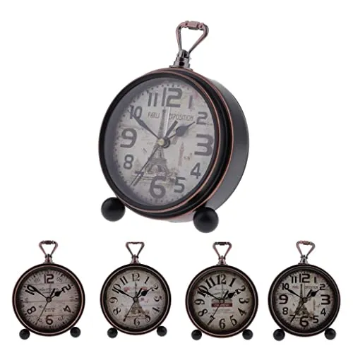 UBERSWEET® Vintage Style Retro Home Desk Table Clock Ornament Gifts Wooden Pattern