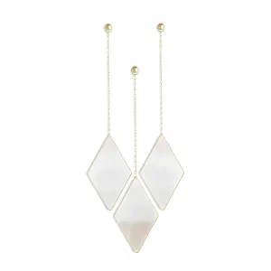 Umbra Dima Diamond Shaped Set of 3 Mirrors with Hanging Chains