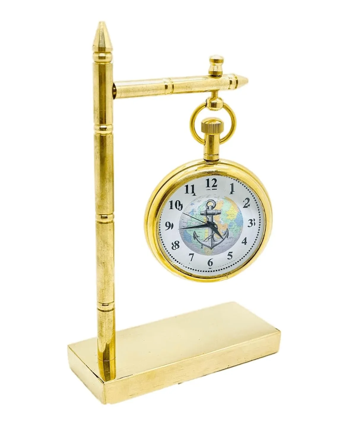 Unique Look Antique Style Table Clock Vintage Brass Desk Clock Nautical Maritime Hanging Table Top