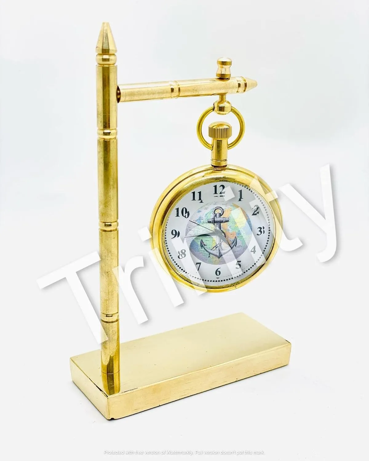 Unique Look Antique Style Table Clock Vintage Brass Desk Clock Nautical Maritime Hanging Table Top