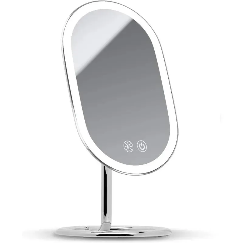 Vanity Makeup Mirror, Rechargeable with 3 Dimmable Light Settings and Dual Magnification