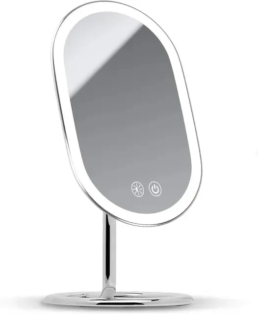 Vanity Makeup Mirror, Rechargeable with 3 Dimmable Light Settings and Dual Magnification