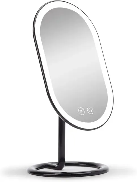 Vanity Makeup Mirror, Rechargeable with 3 Dimmable Light Settings and Dual Magnification