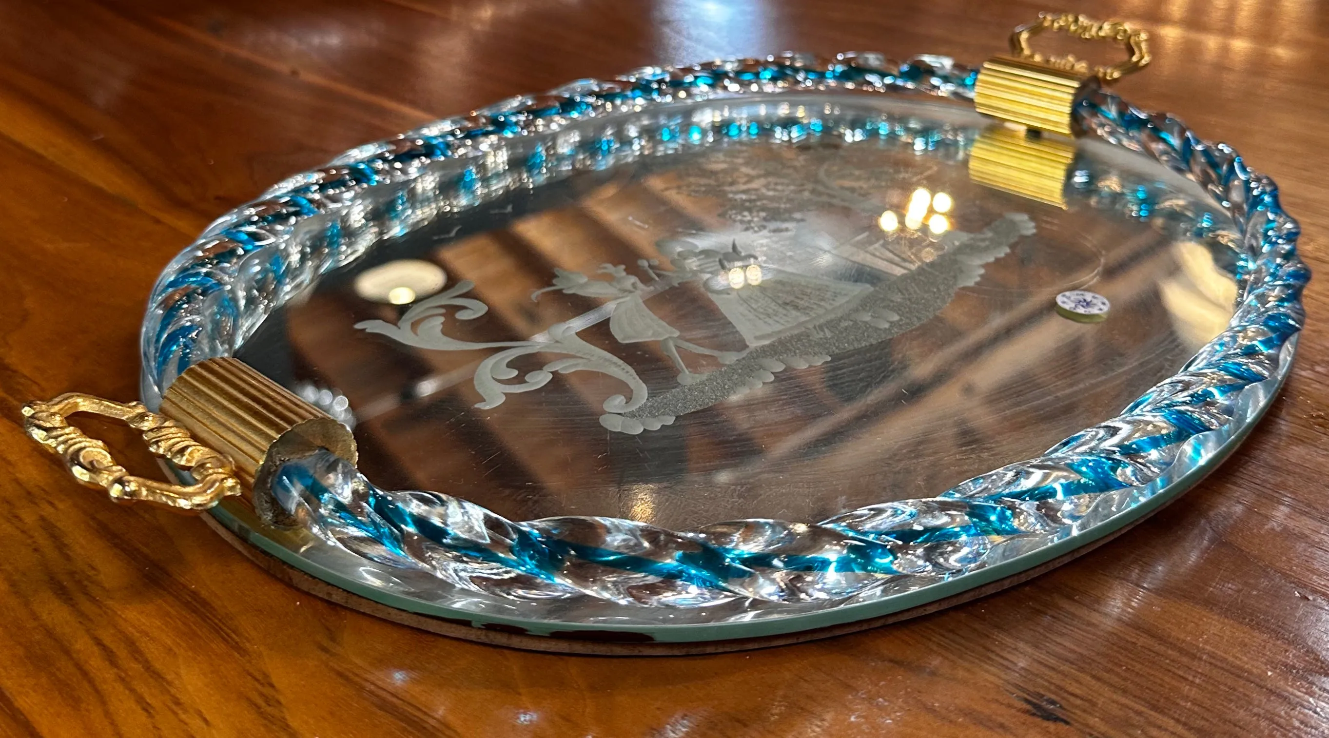 Vintage Italian Murano Tray by Venini 1940