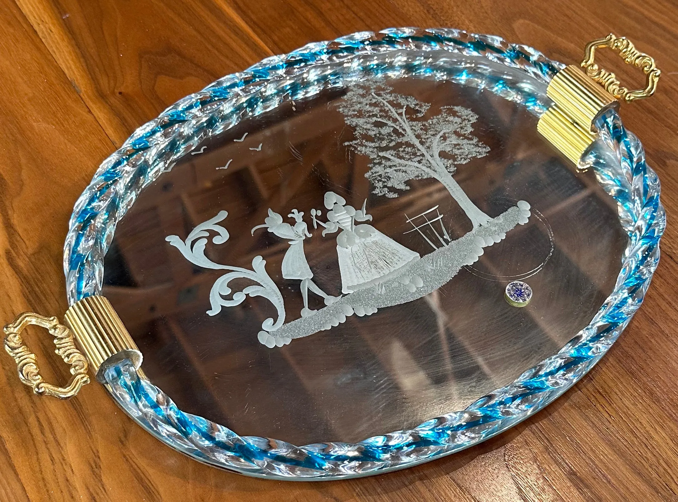 Vintage Italian Murano Tray by Venini 1940