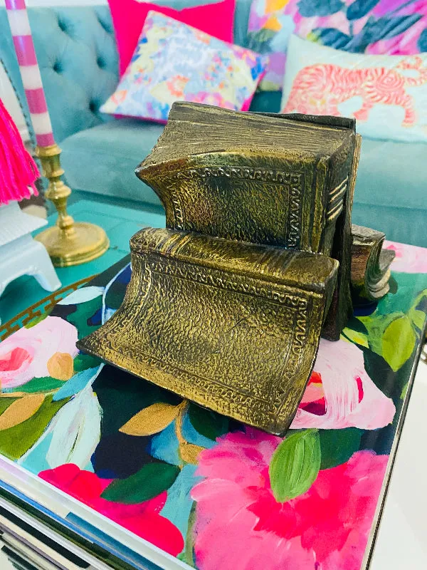 Vintage Metal Bookends - Book Shaped