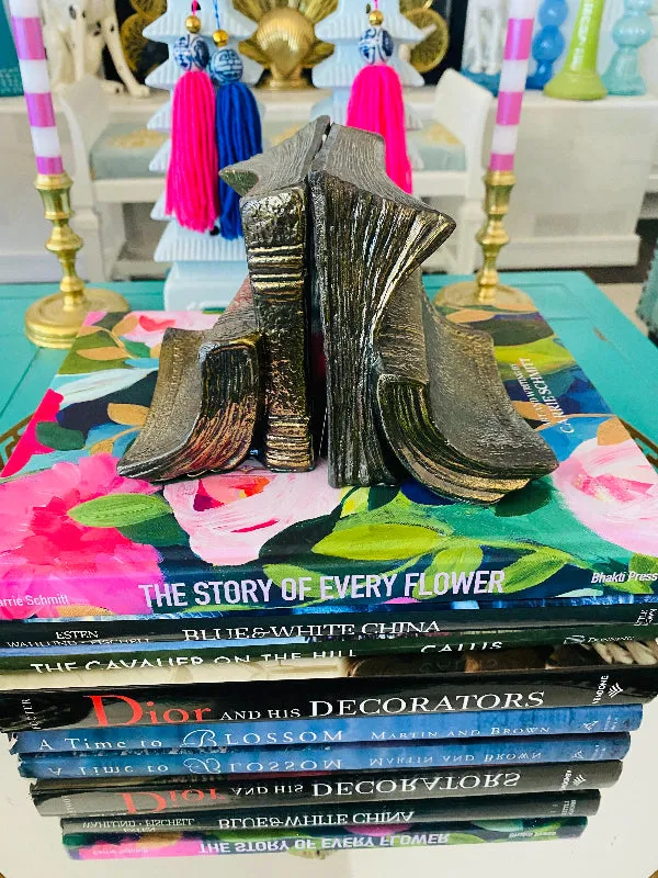 Vintage Metal Bookends - Book Shaped