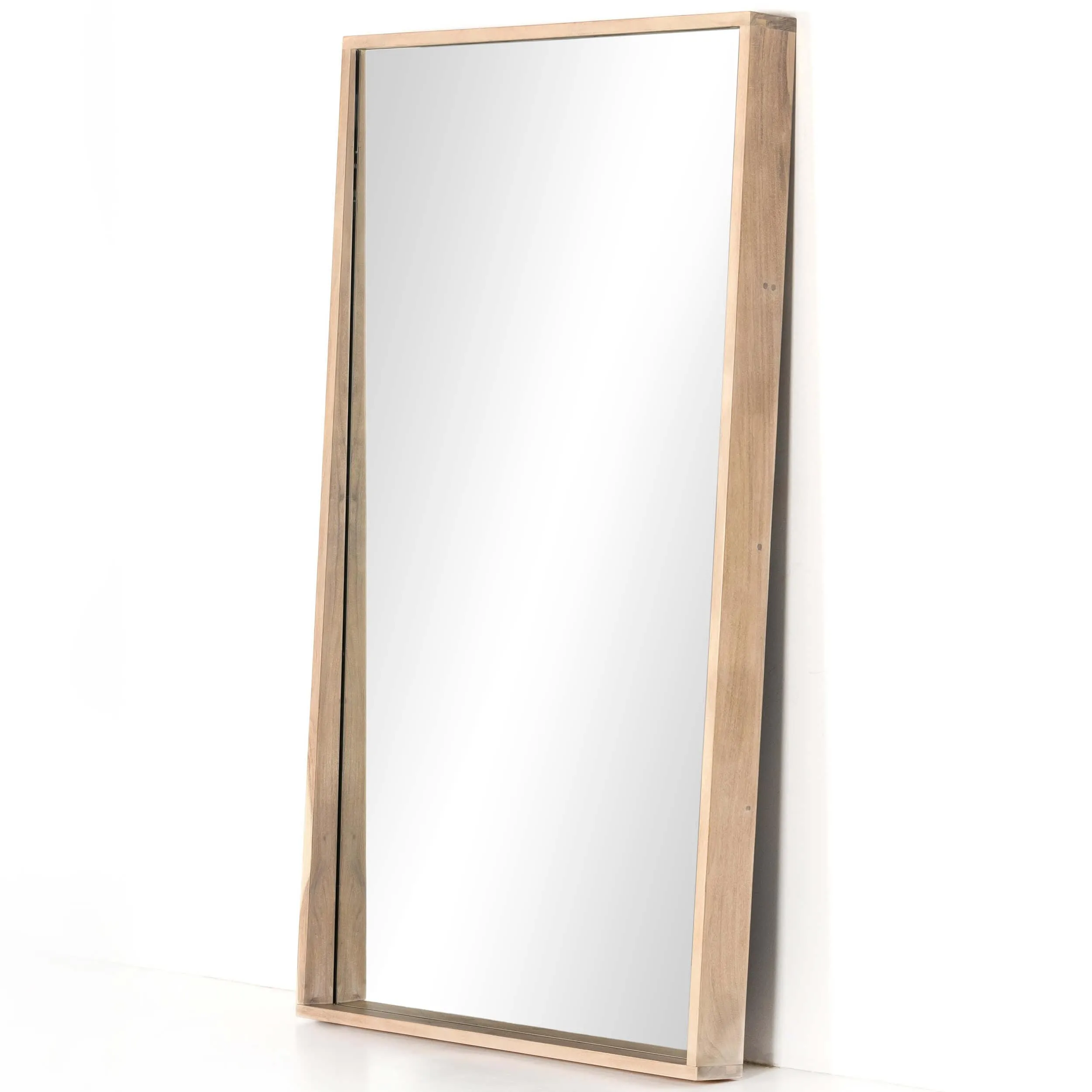 Vora Floor Mirror, Whitewash Acacia