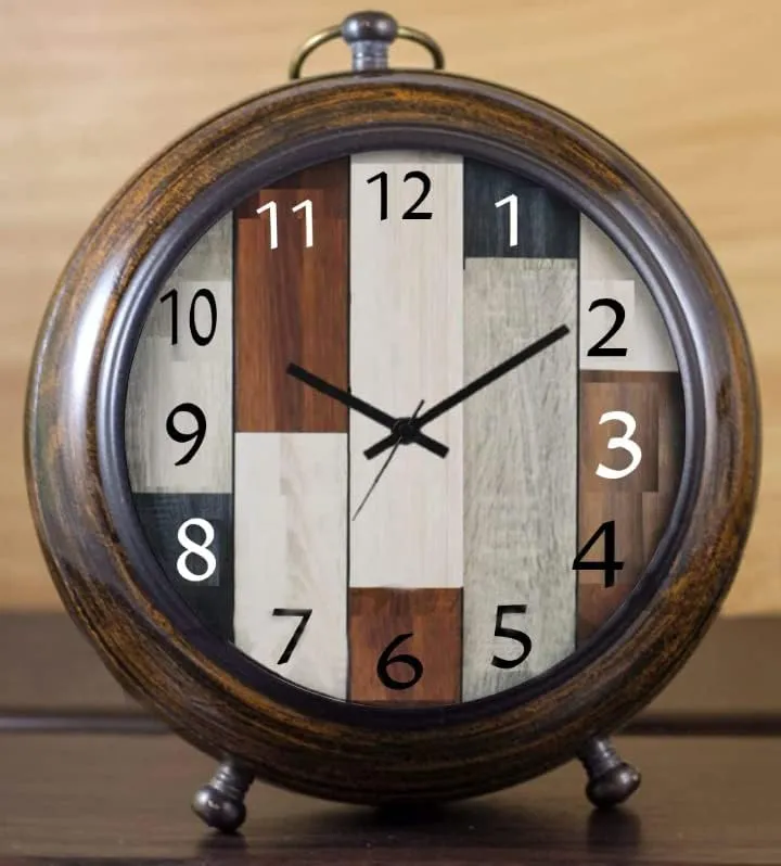 Warcraft Nauticals Table Clock Antique Style Office Home Decor handicrafts Items Wedding Gift Bedroom Living Room Office Desk Clock(Wood, Brown)