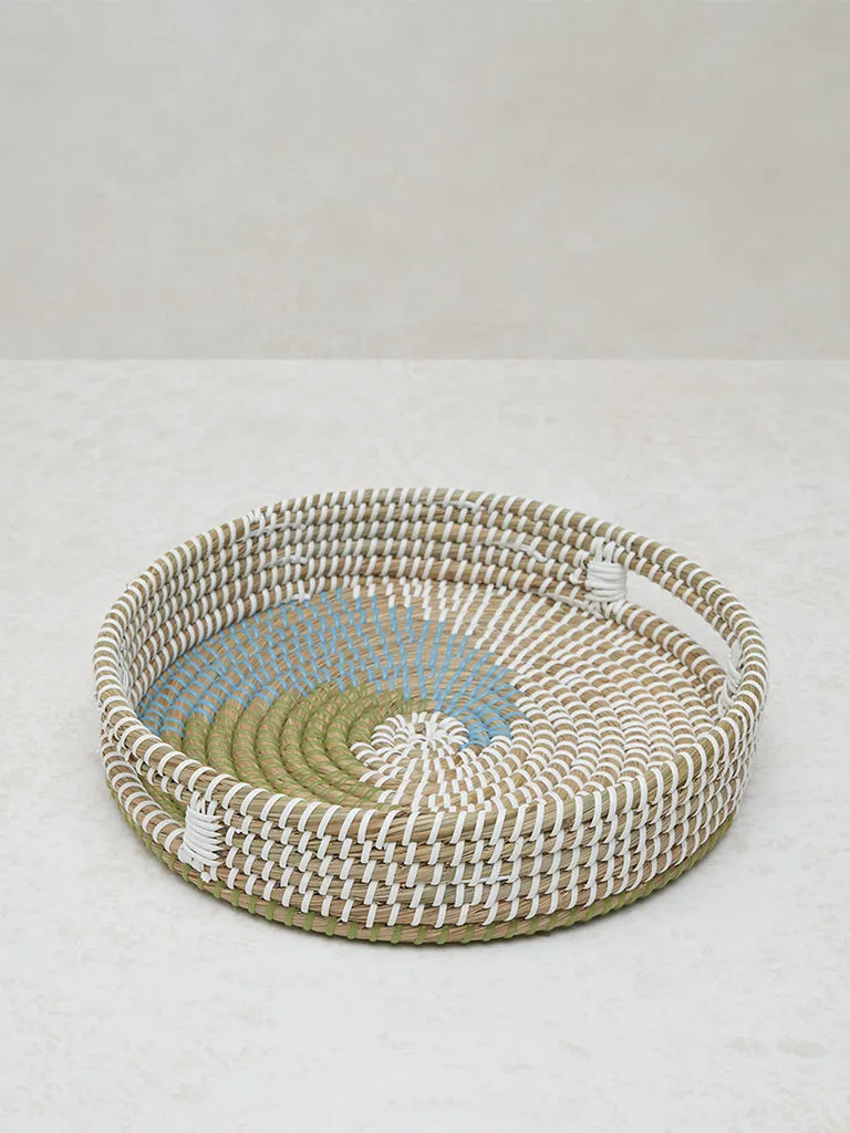 Westside Home Multicolour Swirl Braided Tray