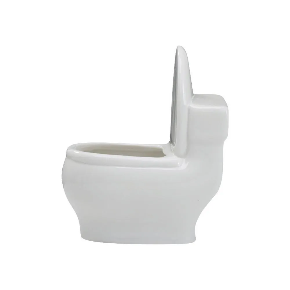 White Ceramic Toilet Design Flower Planter