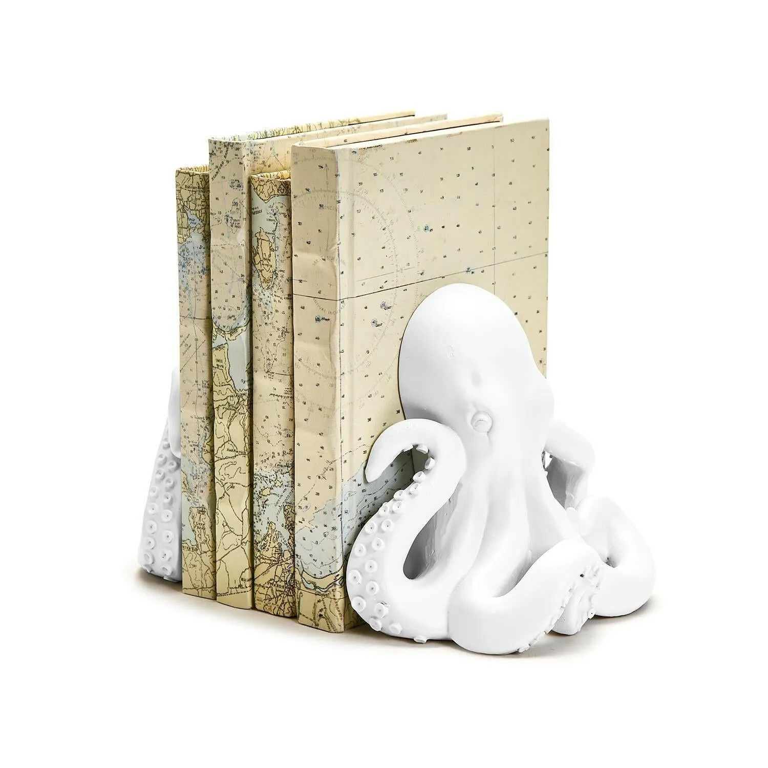 White Octopus Bookends