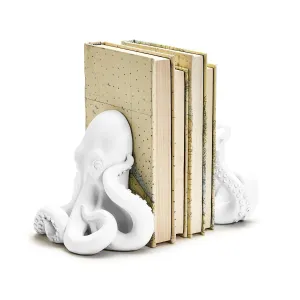 White Octopus Bookends