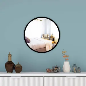 WHITESTONE HOMEDECOR Wall Mirror for Living Room Bedroom Bathroom 12 inch Round Black