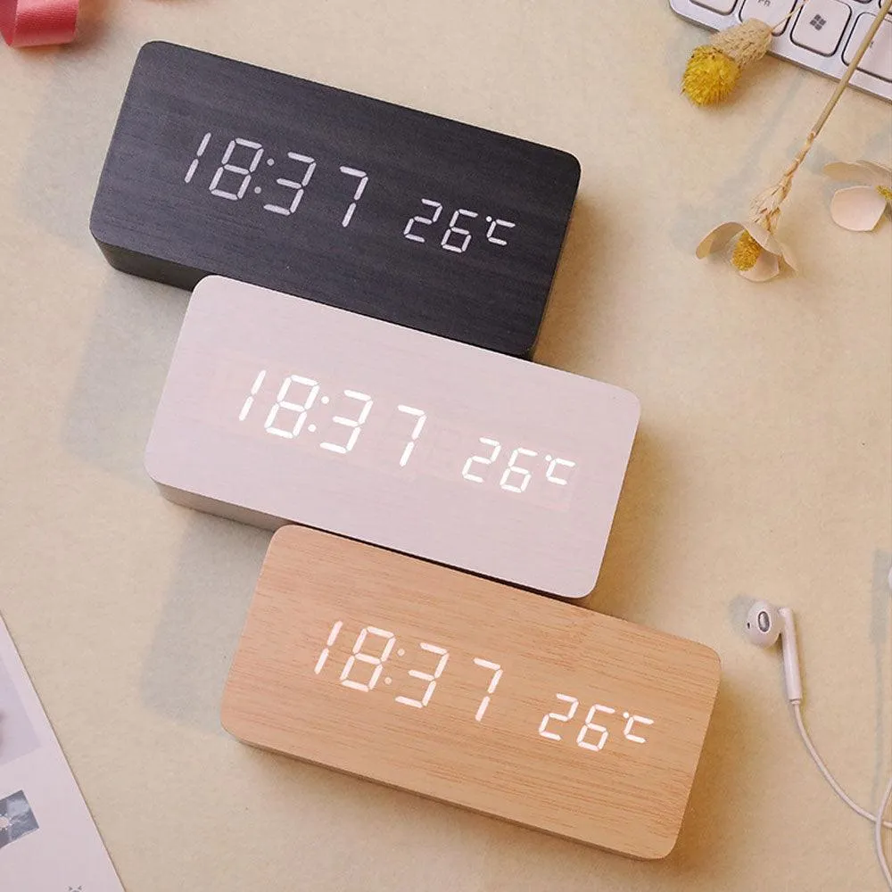 Wooden LED Alarm Clocks