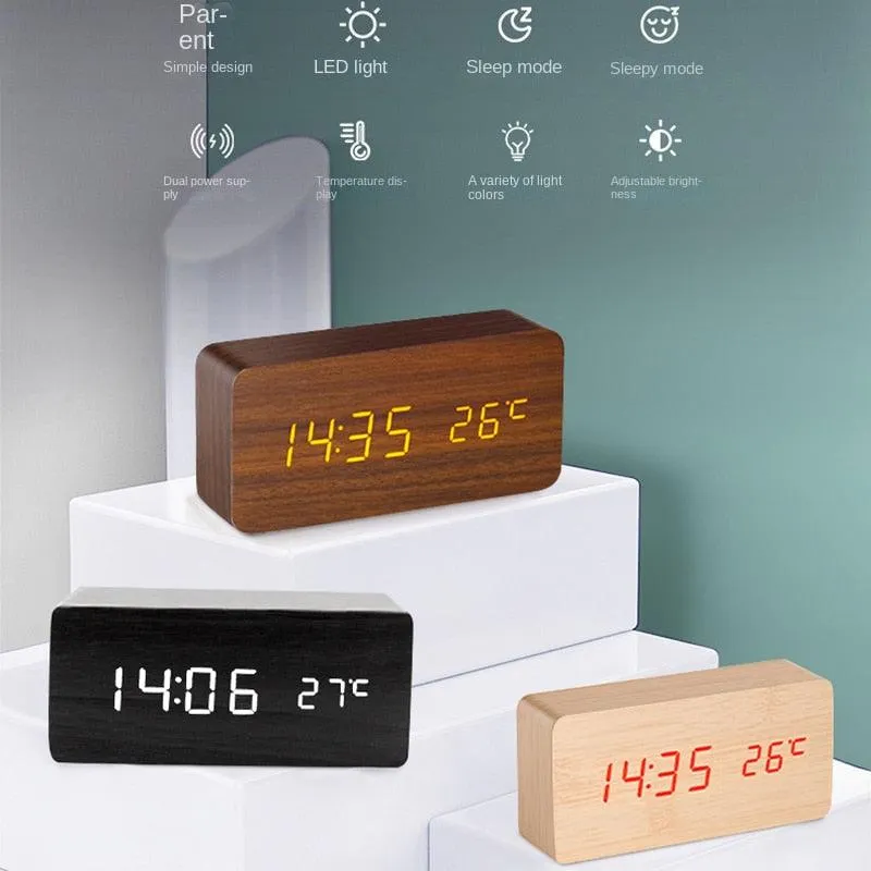 Wooden LED Alarm Clocks